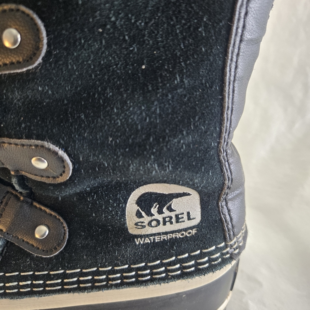 Sorel Joan of Arctic Women's Size 5 Black Waterproof Suede Fur Snow Boots - Picture 5 of 9